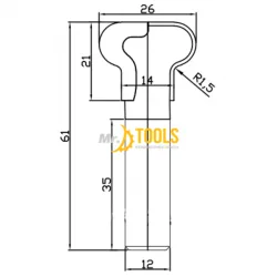 Алмазная фреза для интегрированной ручки FKR26 D26 B21 S12 