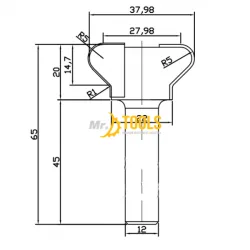Алмазная фреза для интегрированной ручки FKR37.98 D38 B20 S12 