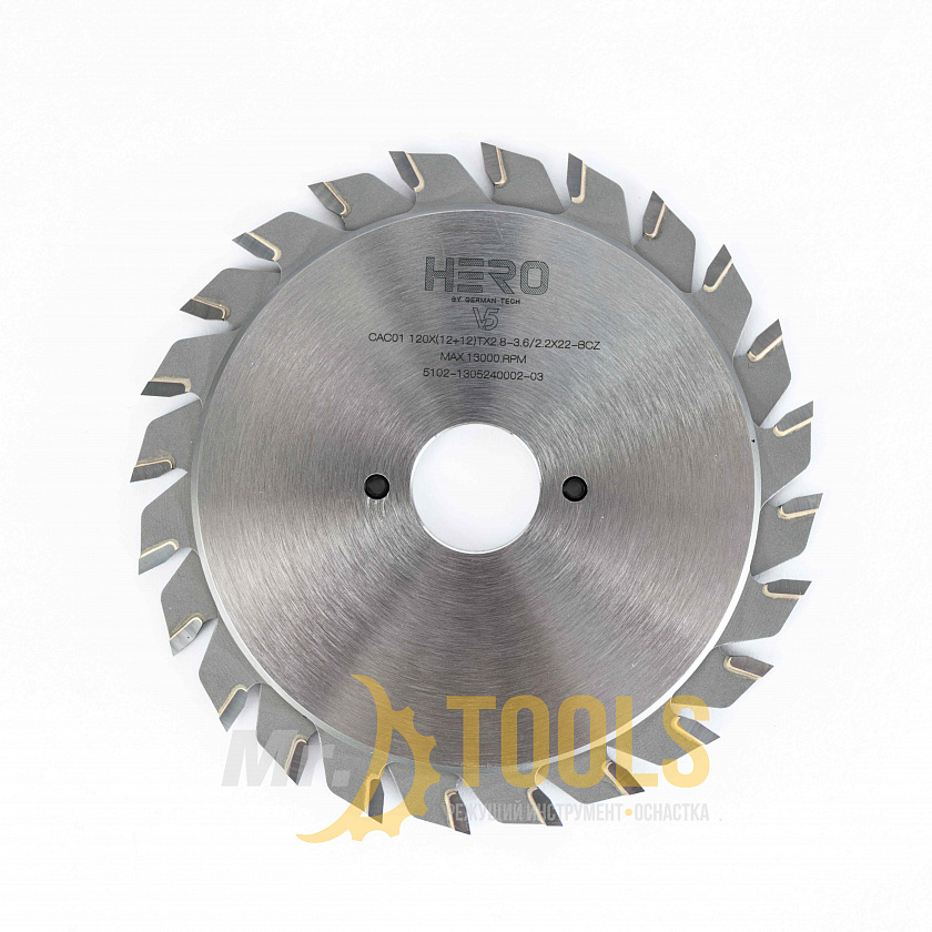 Подрезной пильный диск 120х2,8/3,6х22 Z12+12 V6, составной 